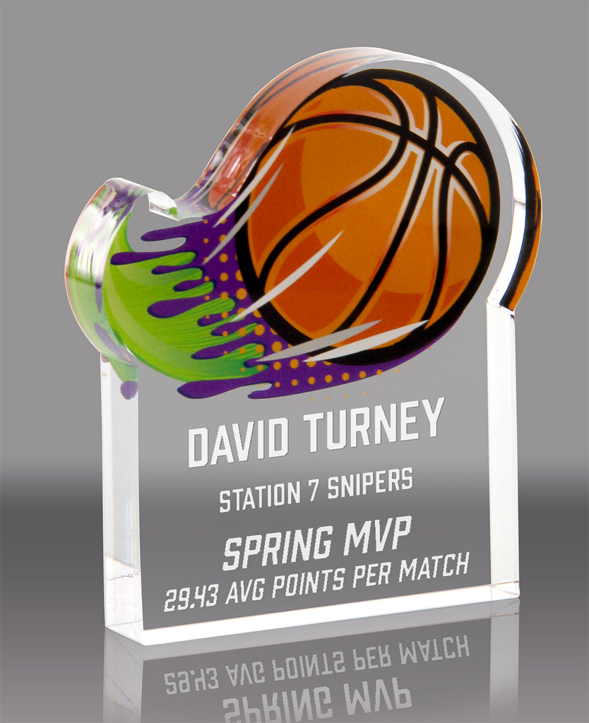 Basketball Splatters Acrylic Award- 3x4 inch [ASLM-34-BK-Q]