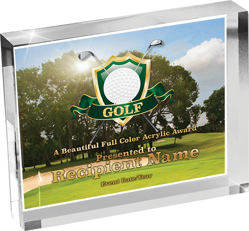 Golf Horizontal Vibrix Acrylic Award [A43BH-GL]