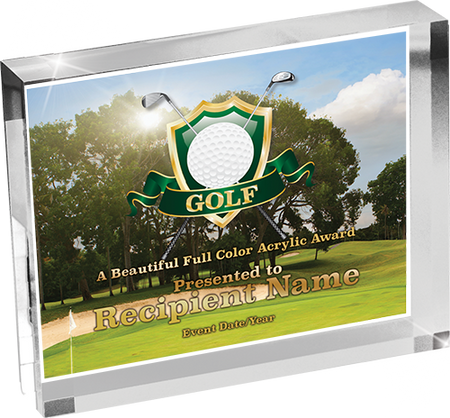 Golf Horizontal Vibrix Acrylic Award [A43BH-GL]