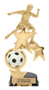 Soccer Triple Star Spinning Riser Trophy w/ Figurine [TTSS13-SC]