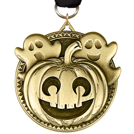 2” Halloween Pumpkins & Ghosts Ultra-Impact 3-D Medal [MDTD2-HLWN]