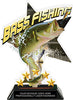 Bass Fishing Shattered Star Colorix Acrylic Trophy- 8.5 inch [TACR85-STR-BSFSH-Q]