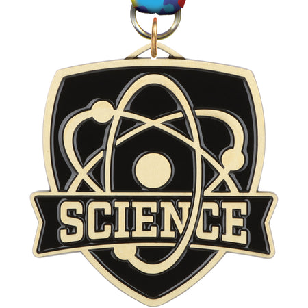 2.5" Science Banner Shield Medal [MPSHD2-SE]