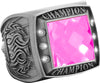 Championship Ring with Pink Center Stone- Silver [RGSJ-S-CHMP-PNK]