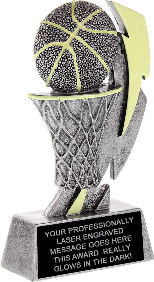 Basketball Glow Lightning 6" Resin Trophy [RCGLO-6-BK]