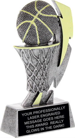 Basketball Glow Lightning 6" Resin Trophy [RCGLO-6-BK]