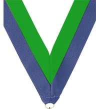 7/8 x 30 in. Blue & Green Neck Ribbon [NKRB-1065]