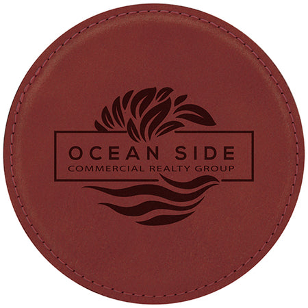 Rose Round Leatherette Coaster [CSTJCI-384]