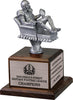 Silver Finish Armchair Fantasy Football Sculpture on Walnut Base [GWB-FFB-9-S]
