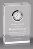 Crystal Block with Clock Award [CLKF148-X]
