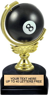 Billiards Trophy with Spinning Squeezable Ball [TSFB6-BL]