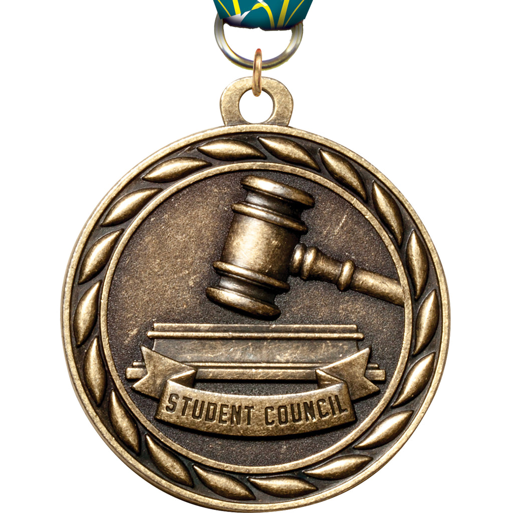 2" Student Council Scholastic Medal- Gold [MM3KN2-STDCL]