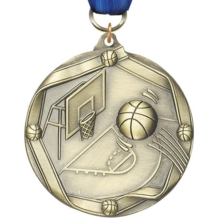 Basketball Banner Edge Medal [M2RE-BK]