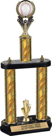 Baseball Spinning Ball 18" Two Post Trophy [T2PSB2D18-BS]