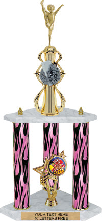 Cheer Sport Color Riser Three-Post Trophy [TCSR3P22-CH]