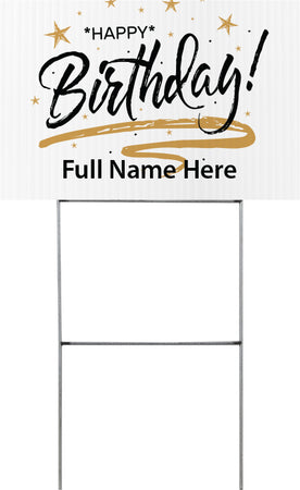 Birthday Gold & Silver Yard Sign - 18 x 12 inch [YS1812-BDAY-GNS]