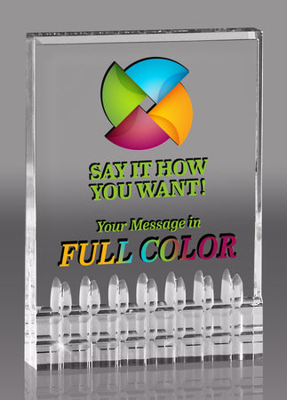 Custom Acrylic Clear Faceted Rectangle- 5 inch [AFR5-FC]