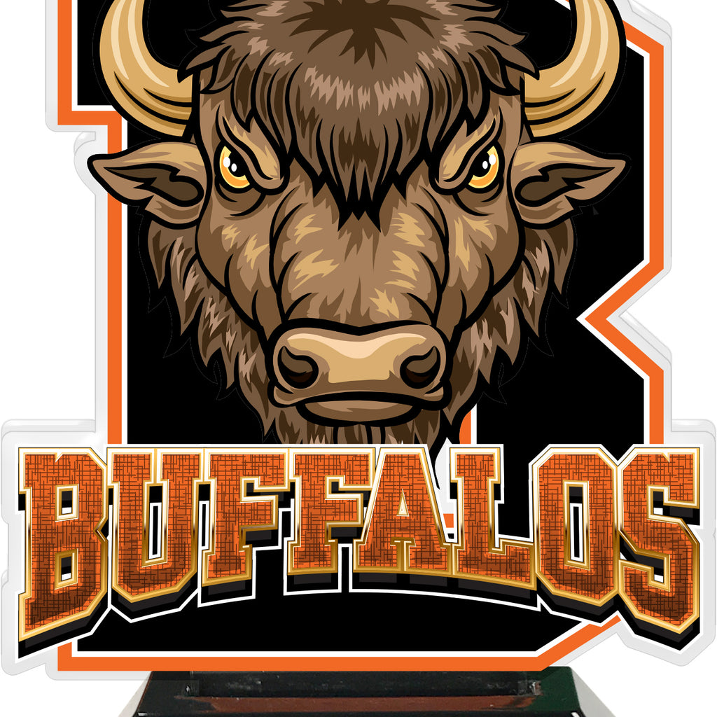Buffalos Mascot Colorix-T Acrylic Trophies - Orange