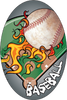 Baseball- Flame Oval Insert [OV-1738]