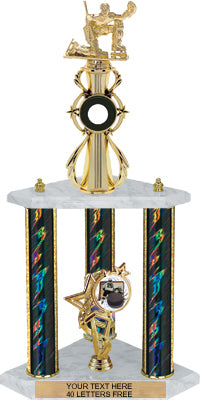 Hockey Sport Color Riser Three-Post Trophy [TCSR3P24-HK]