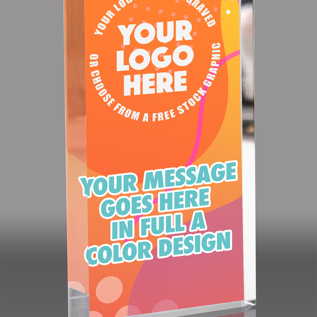 3/4 inch Thick Vertical Clear Acrylic Blocks - Color