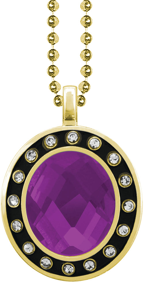 Purple Gem Gold Charm [CSOV-16STN-STN-PRP-G]