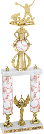 Baseball Sport Color Riser Two-Post Trophy [T2PCSR24-BS]