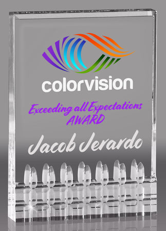 Custom Acrylic Clear Faceted Rectangle- 7 inch [AFR7-FC]