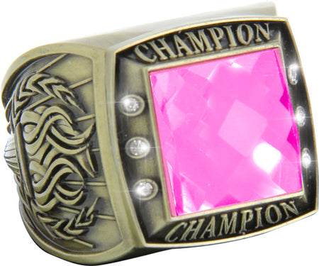 Championship Ring with Pink Center Stone- Gold [RGSJ-G-CHMP-PNK]