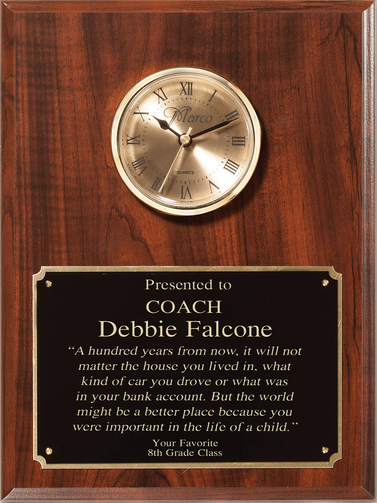 Cherry Finish Clock Plaque [PM1104CLK]