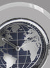 Glass Clock with World Dial on Black High Gloss Base [TDCWC1039]
