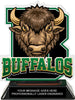 Buffalos Mascot Colorix-T Acrylic Trophy - 6.25 inch Green [TACR6-MSCT-BUF-GRN-Q]