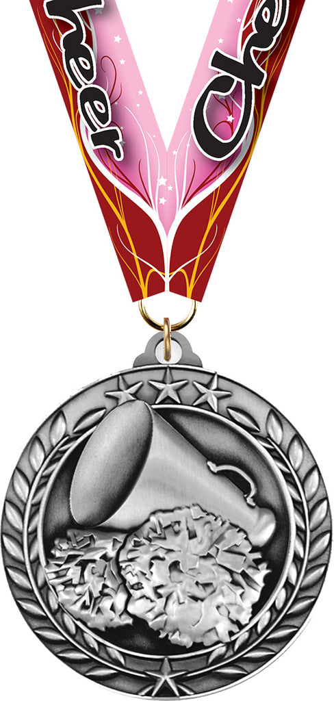 Cheer Dimensional Medal- Silver [MSW2-CH-S]