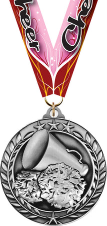 Cheer Dimensional Medal- Silver [MSW2-CH-S]