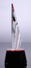 Faceted Crystal Fan Award with Red Accents - 7.5 inch [CM636]