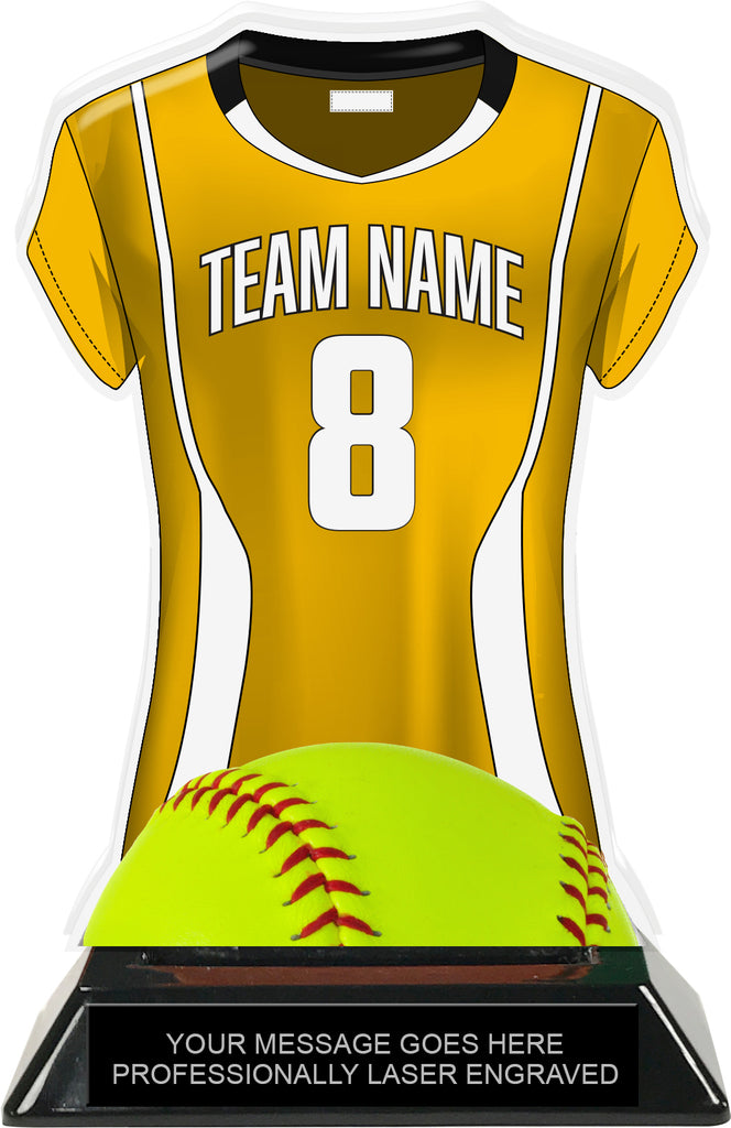 Softball Jersey Colorix-T Acrylic Trophy- Gold [TACR7-JSY-SB-GLD-Q]