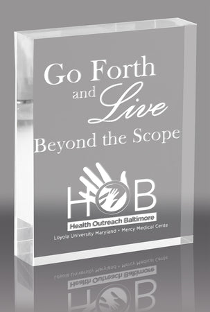 1 inch Thick Vertical Clear Acrylic Block [ACB45V]