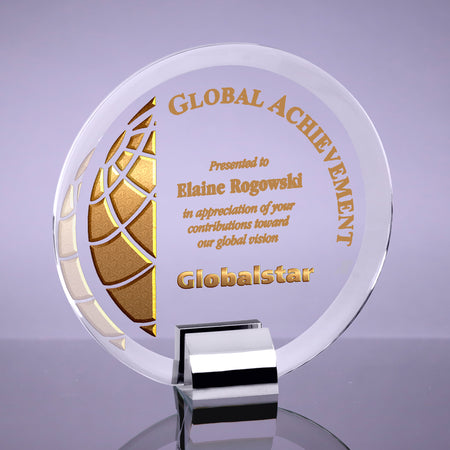 Full Color Crystal Circle with Chrome Stand - 7 inch [CM88-7-FC]