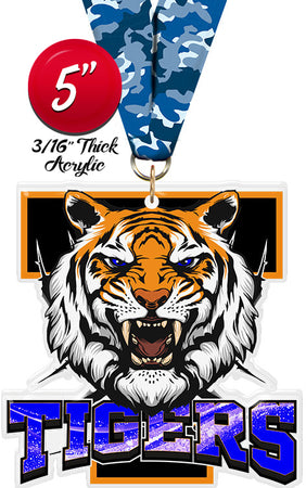 Tigers Mascot Colorix-M Acrylic Medal [MACR5-MSCT-TGR-Q]