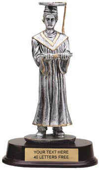 Graduate Pewter Finish Resin Trophy - Male [SGR2271GM]