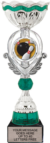 Silver Metal Insert Cup with Emerald Accents [CC13-130]