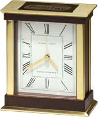 Gold Aluminum and Mahogany Finish Clock [TDC913]