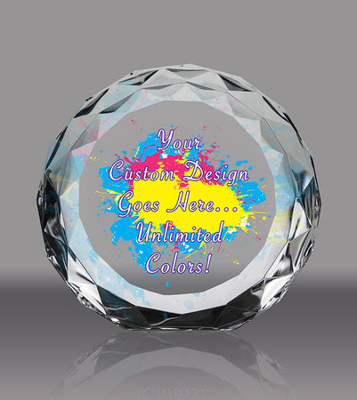 Custom Color Satellite Crystal Award - 5.75 inch [CFMFC-5-FC-X]