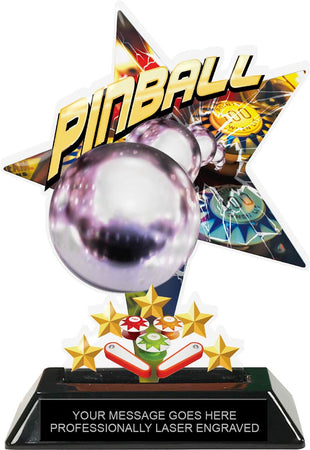 Pinball Shattered Star Colorix Acrylic Trophy- 7 inch [TACR7-STR-PNBL-Q]