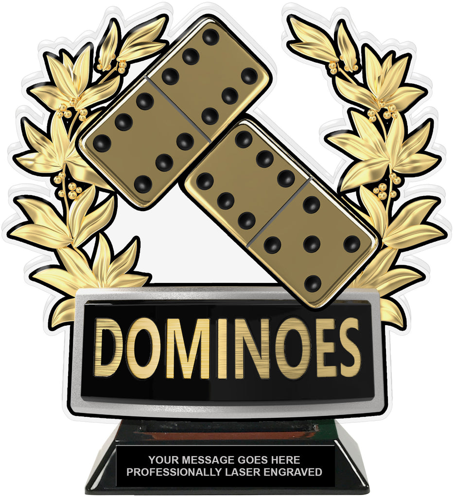 Dominoes Colorix-T Acrylic Trophy- 8.25 inch [TACR8-DMNO-Q]