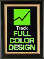 Custom Black Stained Piano Finish Plaque with Florentine Border 9"x12" [TD3818-FC]