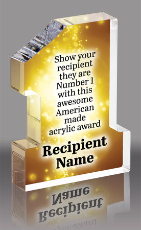 Acrylic Full Color Number One Award- 4 inch [ANUM1-4-FC-Q]