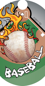 Baseball- Flame Dog Tag Insert [DT-1608]