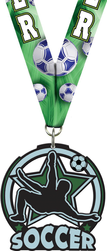 2.5" Soccer Male Glow Medal [MGLW2-SCM]