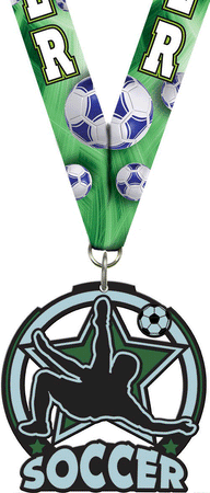 2.5" Soccer Male Glow Medal [MGLW2-SCM]